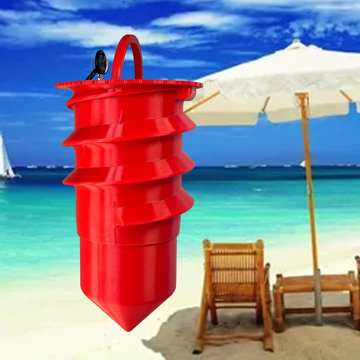 Beach Safe Storage Box with Lock/Beach Safe Container for Valuables and Phone, Portable Beach Locking Box, Sandproof Storage for Swimming, Travel and Outdoor