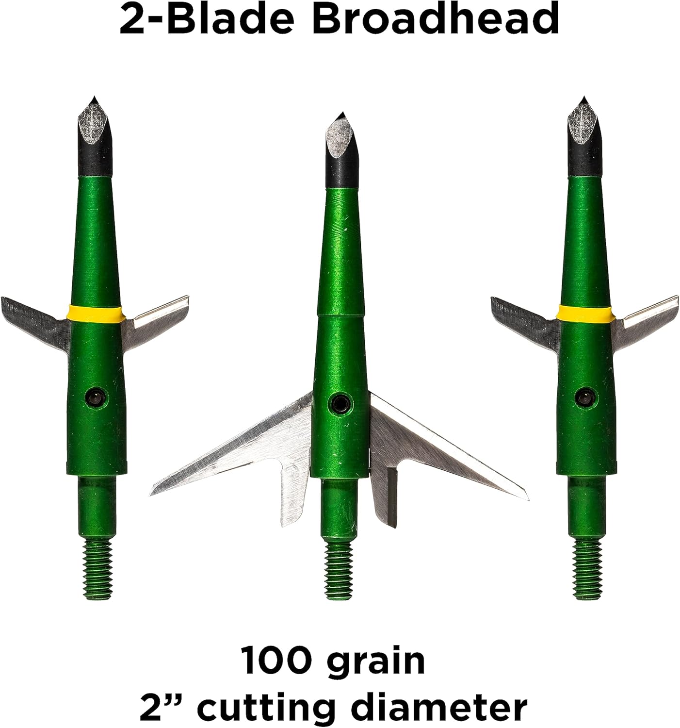 Swhacker SWH00207 #207 2 Inch Cut Broadheads Set of 3-100 Grain, Green, 2"