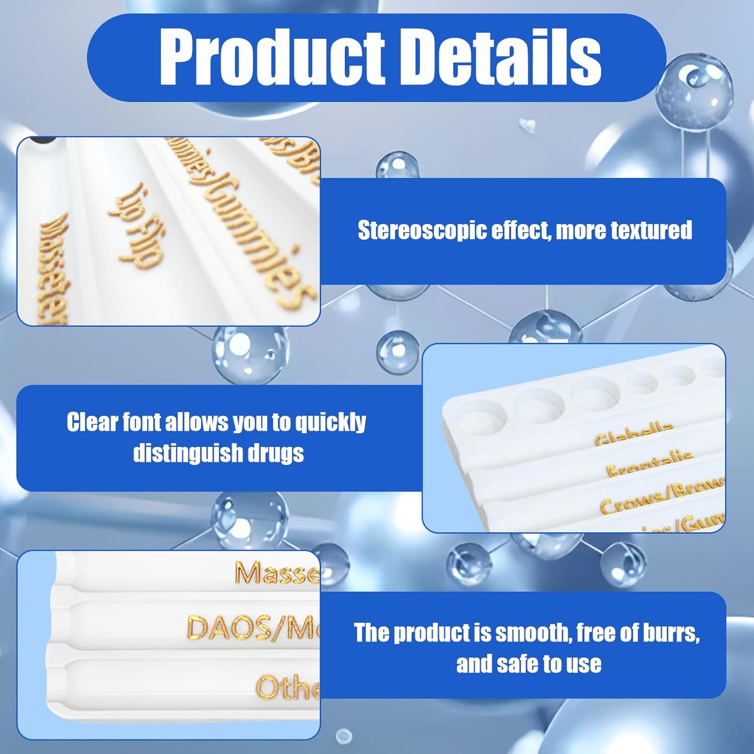 Aesthetic Practitioner Syringe Tray with 8 Slot Labels, 2-in-1 Vial Holder/Syringe Tray Combo for Aestheticians and Nurses, White Syringes Organizer for Differentiating and Storing Syringes Holders