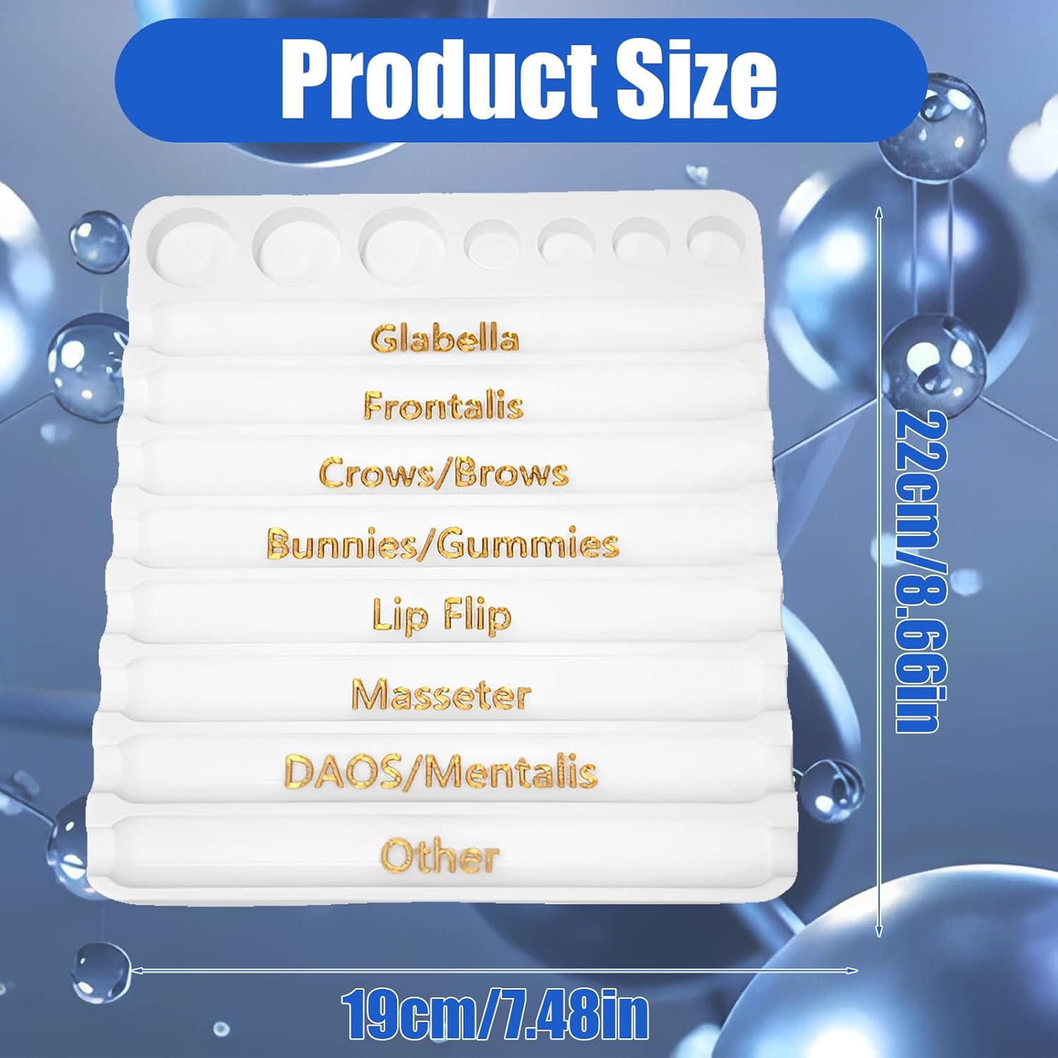 Aesthetic Practitioner Syringe Tray with 8 Slot Labels, 2-in-1 Vial Holder/Syringe Tray Combo for Aestheticians and Nurses, White Syringes Organizer for Differentiating and Storing Syringes Holders